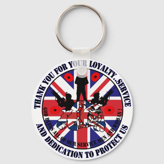 Thank you for your service UK Soldiers Schlüsselanhänger (Vorderseite)