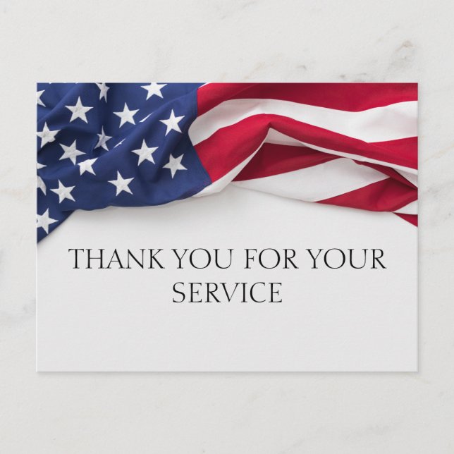 THANK YOU for your service Veteran Flag Postkarte (Vorderseite)