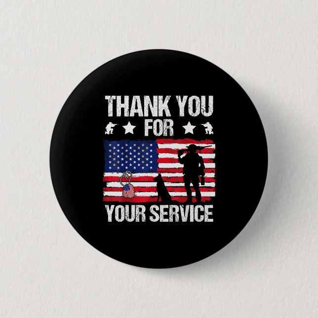 Thank You For Your Service Veterans Belgian Malino Button (Vorderseite)