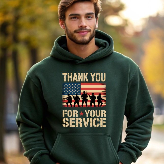 THANK YOU FOR YOUR SERVICE Veterans Day Tribute Hoodie (Von Creator hochgeladen)