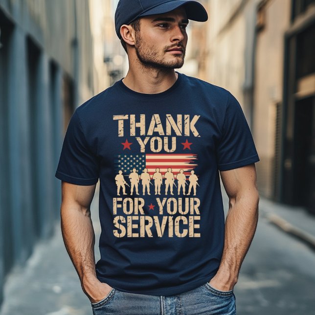 THANK YOU FOR YOUR SERVICE Veterans Day Tribute T-Shirt (Von Creator hochgeladen)