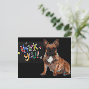Thank you Französische Bulldogge French Bulldog Postkarte