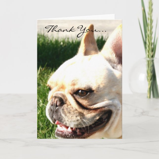 Thank you French bulldog greeting card Dankeskarte (Vorderseite)