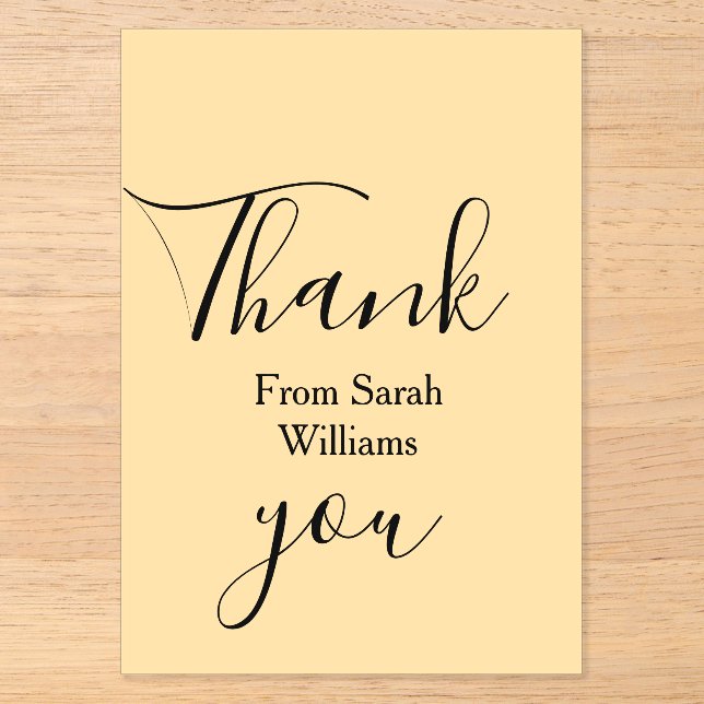 Thank you from add name yellow Pastel boho wedding Acryleinladungen (Vorderseite)
