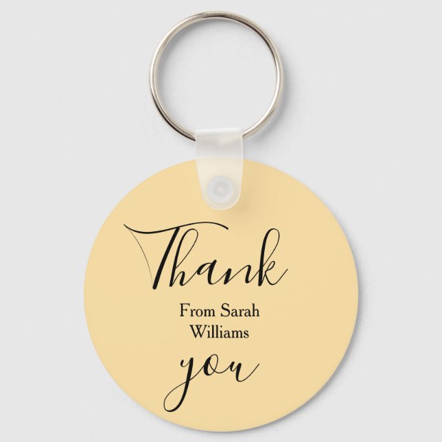 Thank you from add name yellow Pastel boho wedding Schlüsselanhänger (Vorderseite)