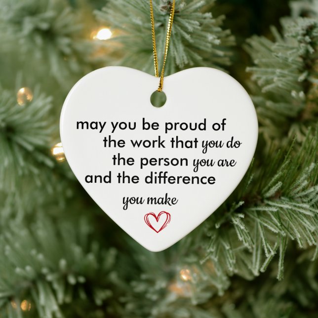 Thank You Gift, Personalized Be Proud of You, Keramik Ornament (Baum)