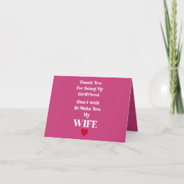 Thank You Girlfriend/Wife Valentine's Card Dankeskarte