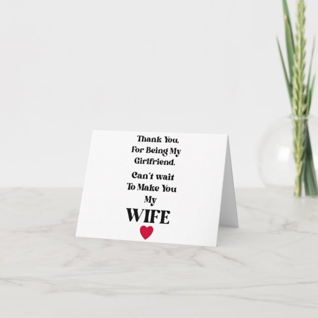 Thank You Girlfriend/Wife Valentine's Card Dankeskarte (Vorderseite)
