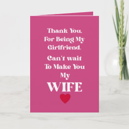 Thank You Girlfriend/Wife Valentine's Occassion Karte