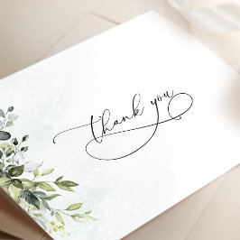 Thank You Greenery Minimalist Script Card Postkarte