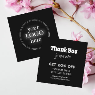 Thank You   Handmade Business Logo Minimalist Rabattkarte