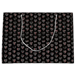 Thank you & hearts 44langs as WH♡shaped pattern Große Geschenktüte