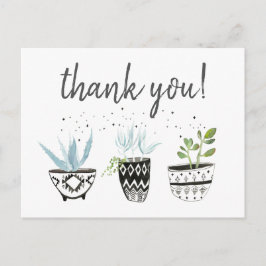 Thank you hipster cactus print postkarte