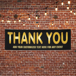 Thank You in Gold with custom text Banner