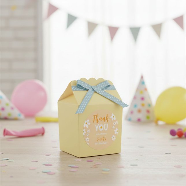 Thank you label for Daisy's birthday party CUSTOMI Runder Aufkleber (Von Creator hochgeladen)