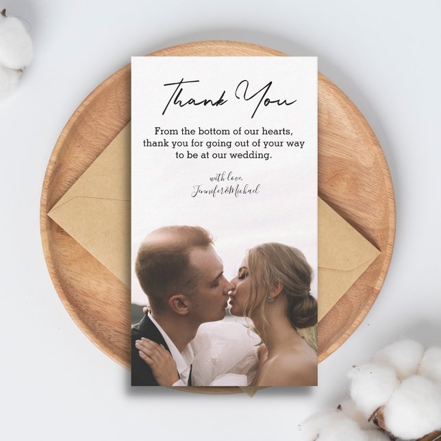 thank you minimalist chic handwriting wedding  mitteilungskarte (Von Creator hochgeladen)