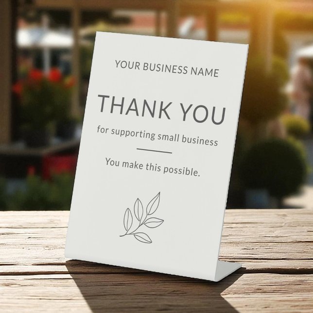 Thank You Minimalist Small Business Neutral Sockelschild (Von Creator hochgeladen)