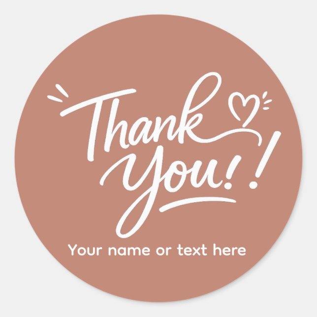 Thank you! modern calligraphy Sticker (Vorderseite)