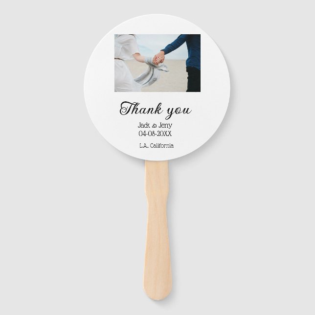 Thank you modern simple wedding couple name messag fächer (Vorderseite)