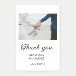 Thank you modern simple wedding couple name messag post-it klebezettel