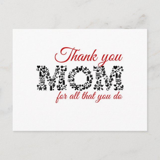 Thank you Mom for all that you do Postkarte (Vorderseite)