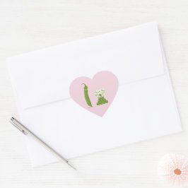 Thank You Mom Greeting with Peapod and Peas Herz-Aufkleber