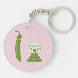 Thank You Mom Greeting with Peapod and Peas Schlüsselanhänger