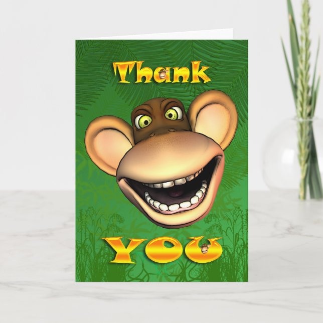 Thank you monkey face, happy jolly card dankeskarte (Vorderseite)