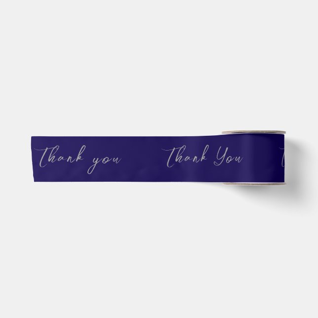 Thank You Navy Ribbon Satinband (Vorderseite)
