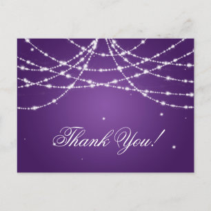 Thank You Note Sparkling String Purple Postkarte