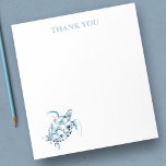 Thank You Notepads Sea Turtle Stationery Notizblock<br><div class="desc">Elegant and coastal,  this personalized stationery features the words "Thank You" with a watercolor sea turtle in shades of blue. Perfect for weddings or your summer notes. To see more designs like this visit www.zazzle.com/dotellabelle

Watercolor art and design by Victoria Grigaliunas</div>