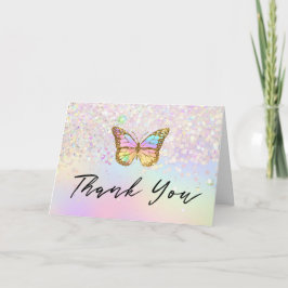 thank you pastel butterfly karte