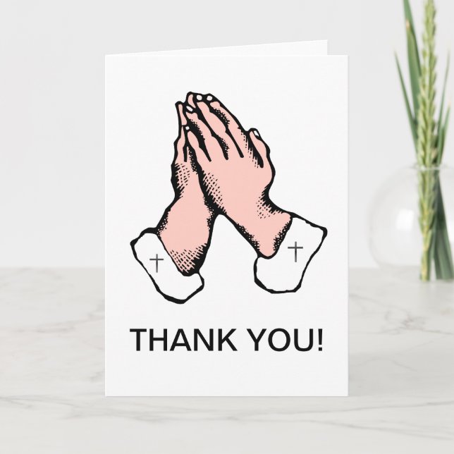 Thank You Praying Hands Church Card Dankeskarte (Vorderseite)