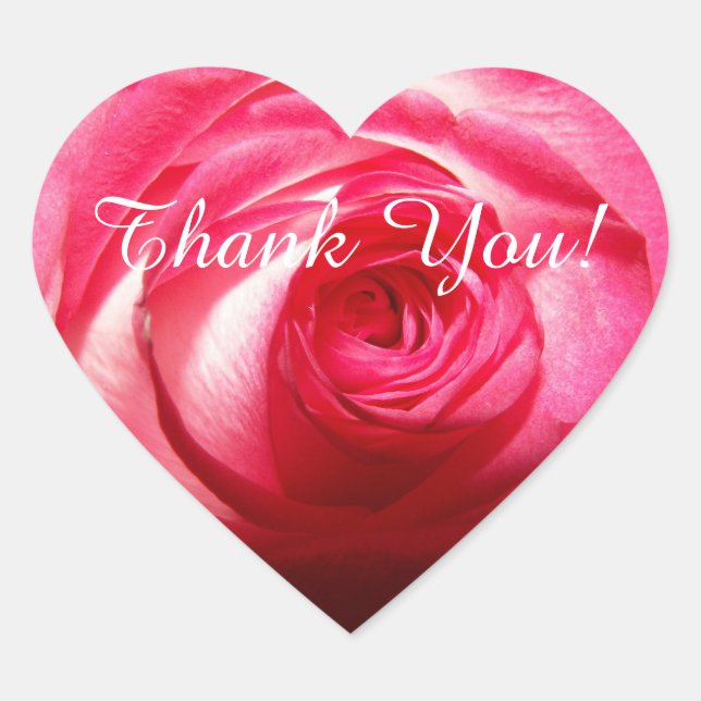 Thank You Rose Herz-Aufkleber (Vorderseite)
