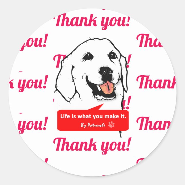 Thank　you Runder Aufkleber (Vorderseite)
