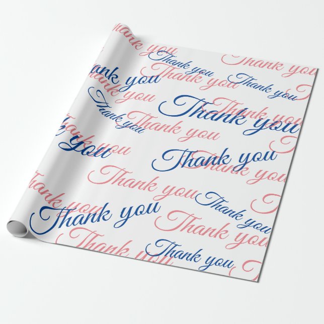 Thank You Script Wrapping Paper Geschenkpapier (Ungerollt)