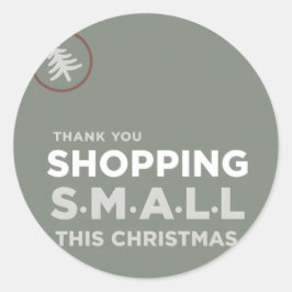 Thank You Shopping Small This Christmas Runder Aufkleber
