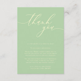 Thank you simple minimalist Pistachio & Cream Begleitkarte