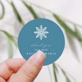 Thank You Snow Much Blue Winter Quinceanera Runder Aufkleber