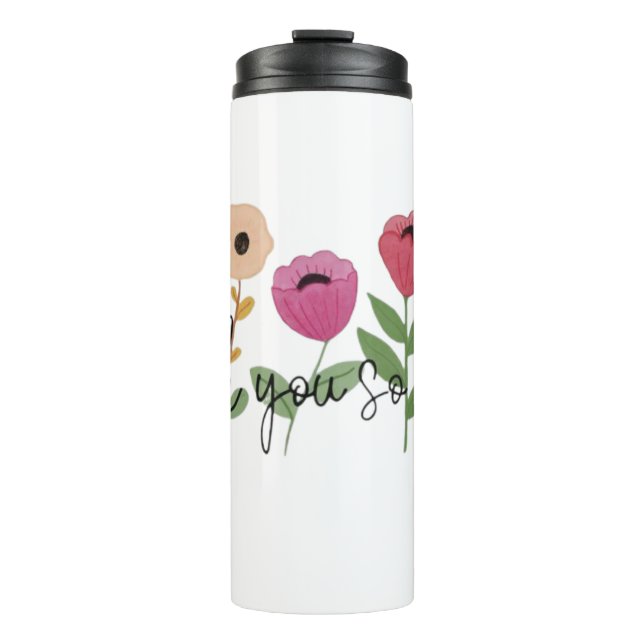 Thank You So Much Grateful Blooms With Thanks A No Thermosbecher (Vorderseite)