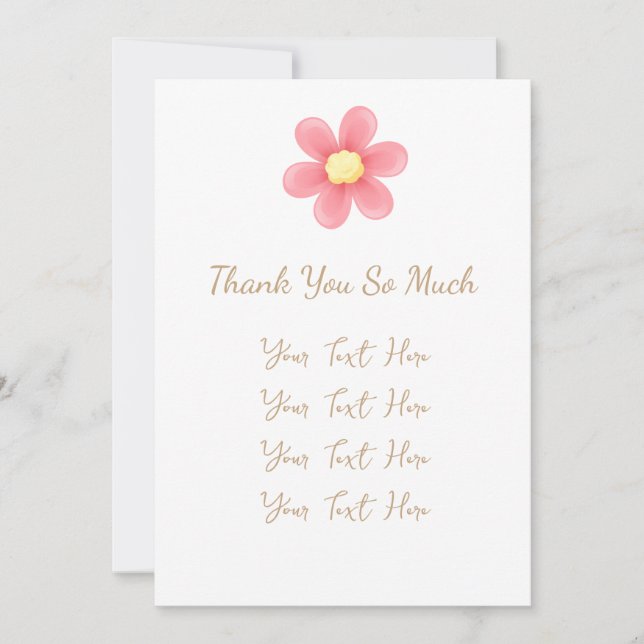Thank You So Much Personalized Card with Pink Dankeskarte (Vorderseite)