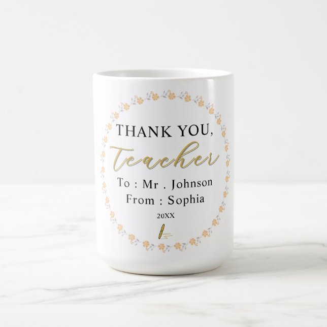 Thank You Teacher – Custom Name Mug Gift (Centre)