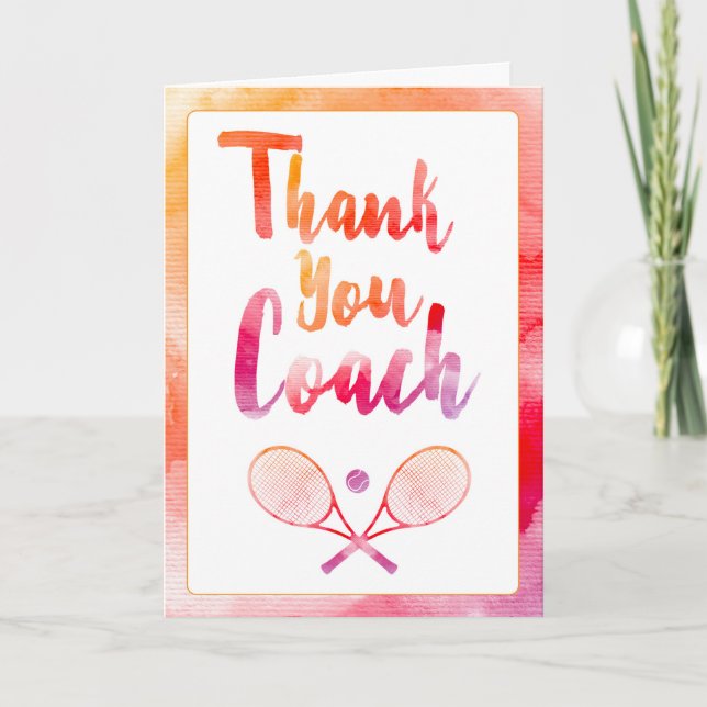 Thank You Tennis Coach Greeting Card Dankeskarte (Vorderseite)