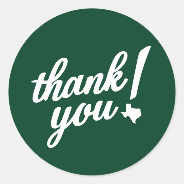 Thank You Texas Style! Runder Aufkleber (Vorderseite)