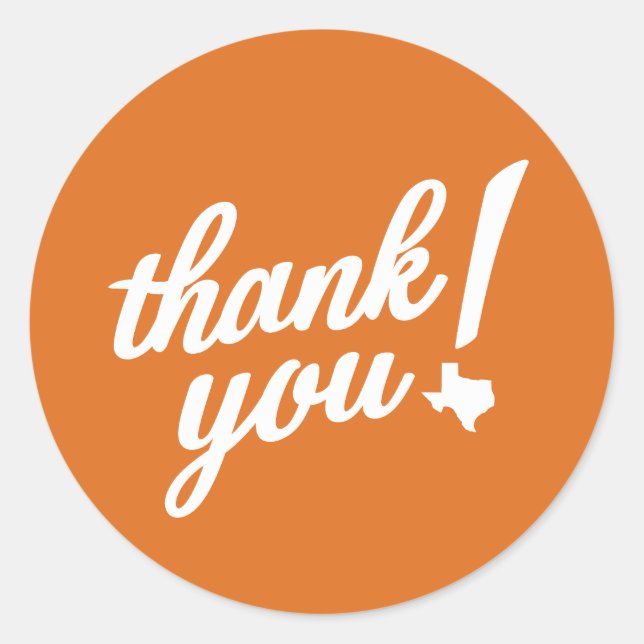 Thank You Texas Style! Runder Aufkleber (Vorderseite)