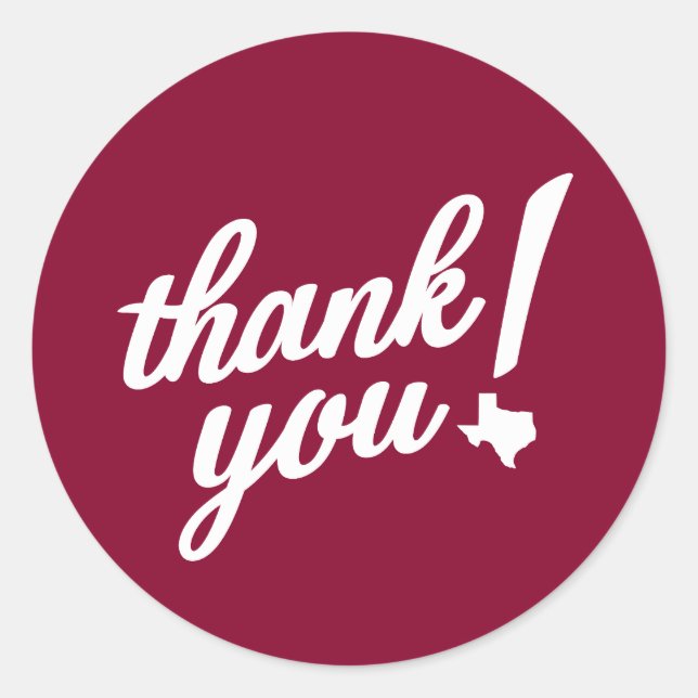Thank You Texas Style! Runder Aufkleber (Vorderseite)
