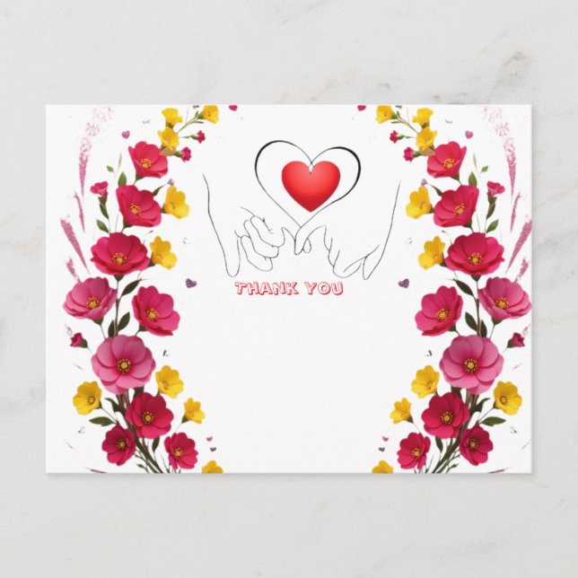 Thank You Thanks With Thanks Many Thanks Postkarte (Vorderseite)