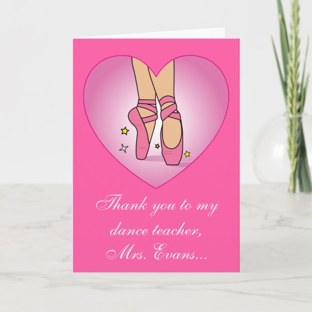 Thank you to my Dance Teacher: Name Customizable Dankeskarte (Vorderseite)