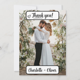 Thank You Wedding Card with Picture (Back & Front) Dankeskarte