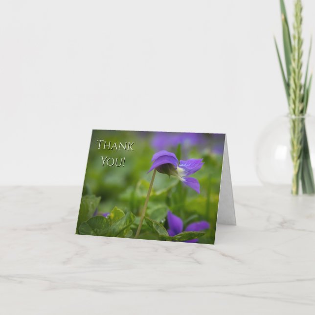 “Thank You!” Wild Violet Note Folded Greeting Card Karte (Vorderseite)